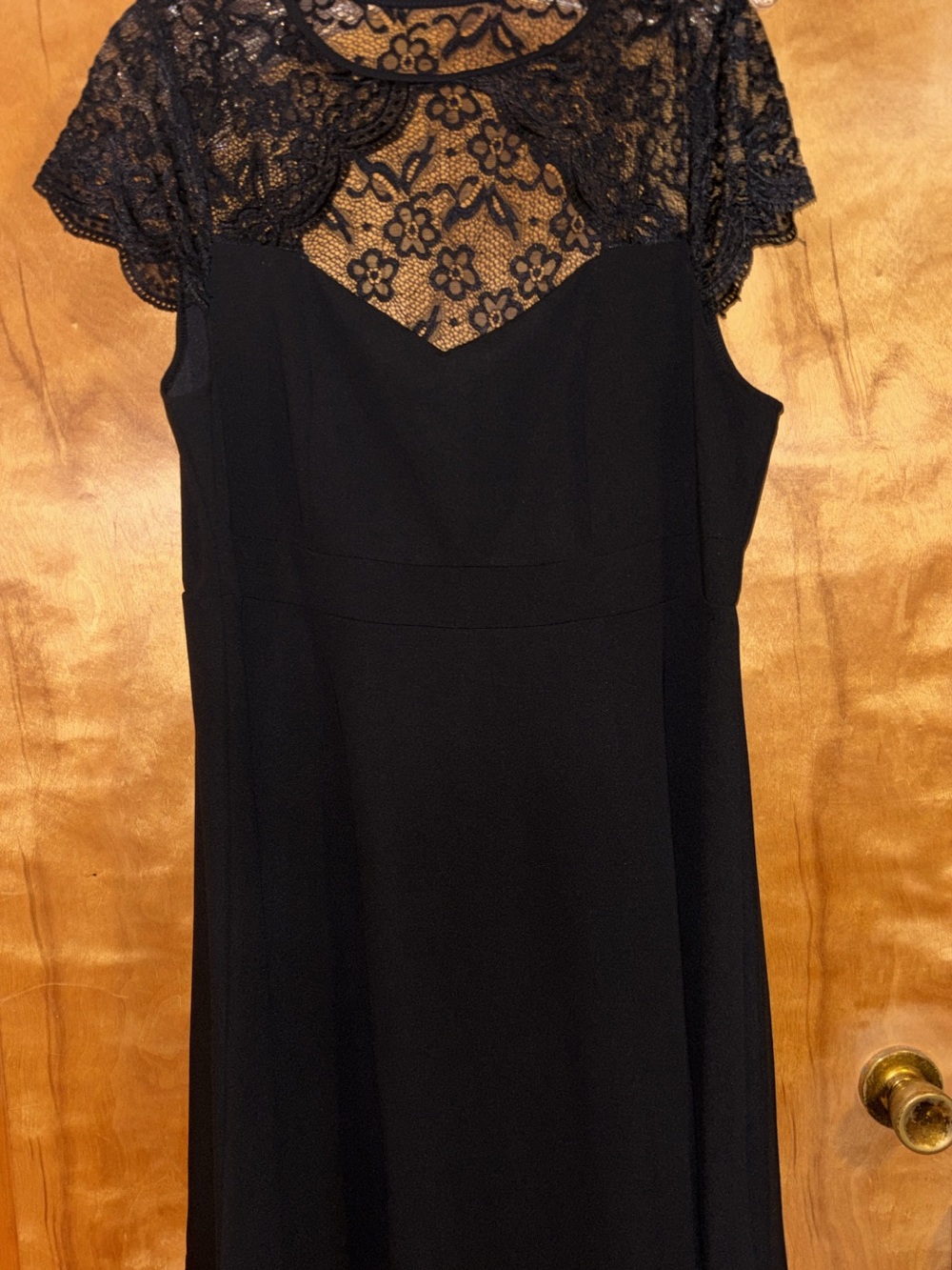 SHEIN Black Lace Yoke Women's Dress